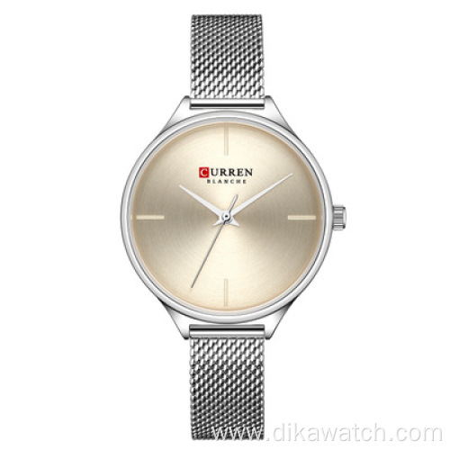 CURREN 9062 Rose gold stainless steel luxury wristwatch high quality movement quartz watch big dial hour clock women watch